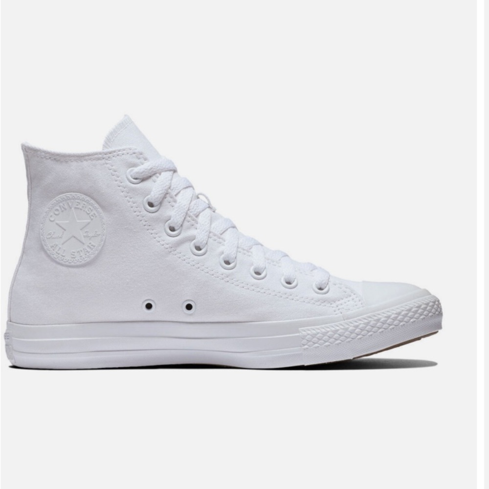 All white Converse All Stars